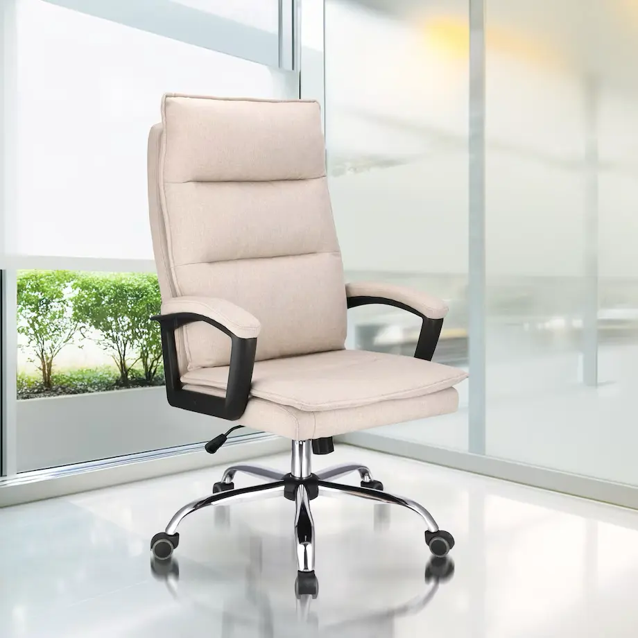 Fotel biurowy beżowy - Twój sprzymierzeniec w pracy, który łączy komfort, styl i troskę o zdrowie