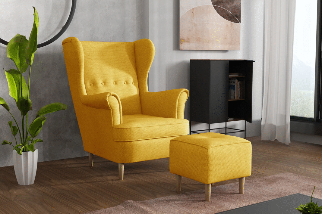Fotele uszaki żółte - dodaj ciepła i stylu swojemu wnętrzu