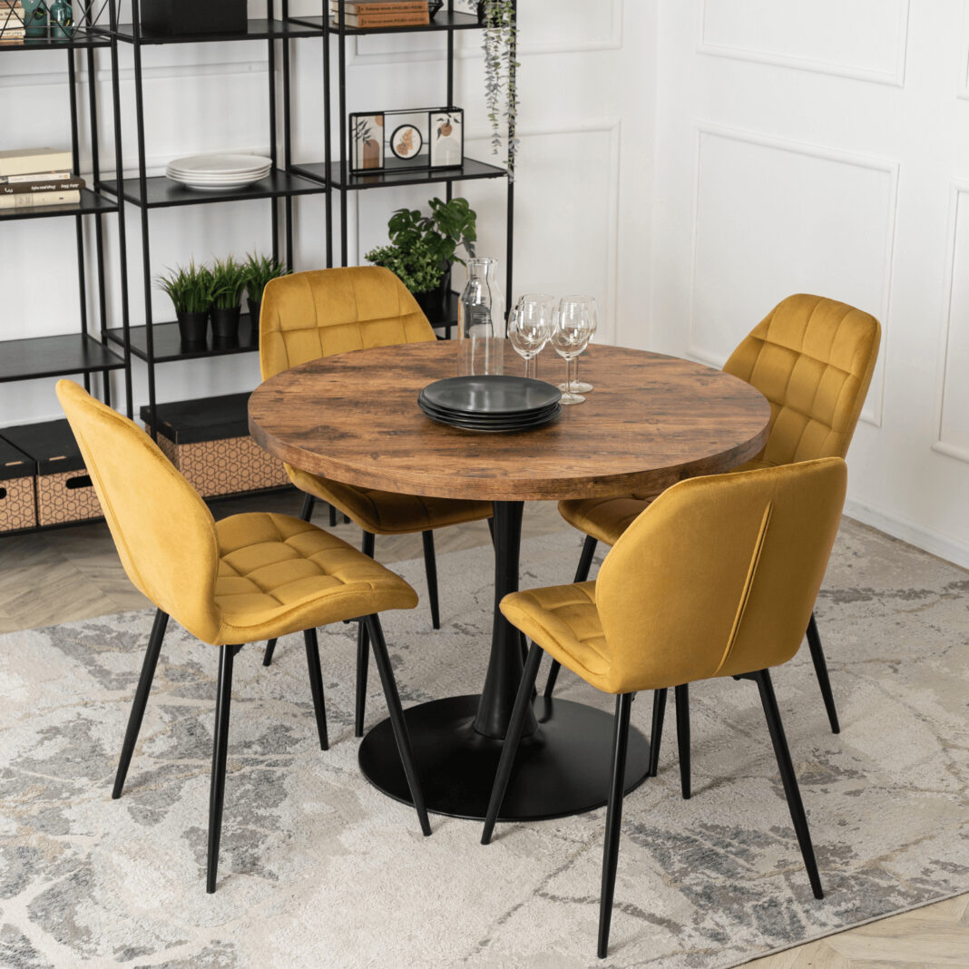 Krzesła welurowe musztardowe - stylowy akcent w Twoim domu