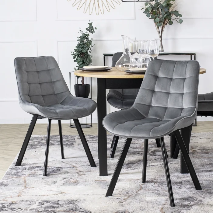 Krzesła welurowe szare - luksus, komfort i styl w Twoim domu